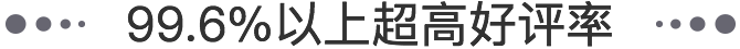 99.6%以上超高好评率